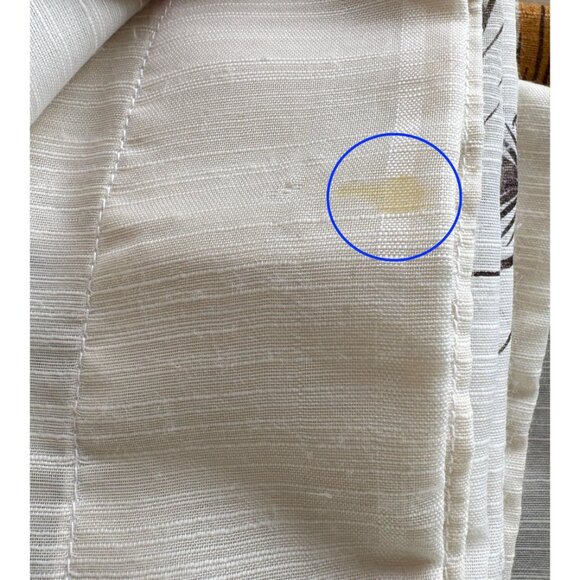 Vintage 1970s cream curtain, large brown, orange flowers, pleated, price for 1 - Picture 10 of 10